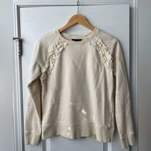 Banana Republic Cream Sweatshirt with Ruffle details